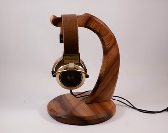 Wooden headphone holder, headphone stand, headphone hanger