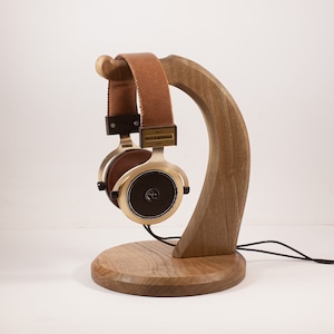 Wooden headphone holder, headphone stand, headphone hanger