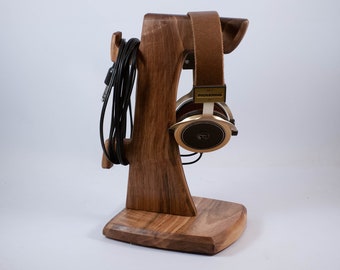 Wooden headphone holder, headphone stand, headphone hanger