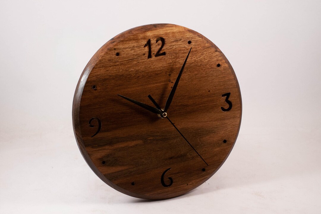 Rustic Wood Clock, Unique Wall Clock Decor, Office Clock, Kitchen Wall ...