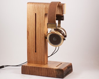 Wooden headphone holder, headphone stand, headphone hanger