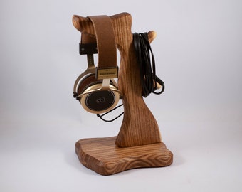 Wooden headphone holder, headphone stand, headphone hanger