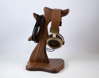 Wooden headphone holder, headphone stand, headphone hanger
