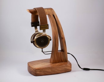 Wooden headphone holder, headphone stand, headphone hanger