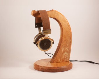 Wooden headphone holder, headphone stand, headphone hanger