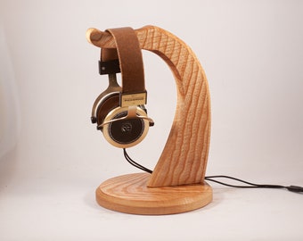 Wooden headphone holder, headphone stand, headphone hanger