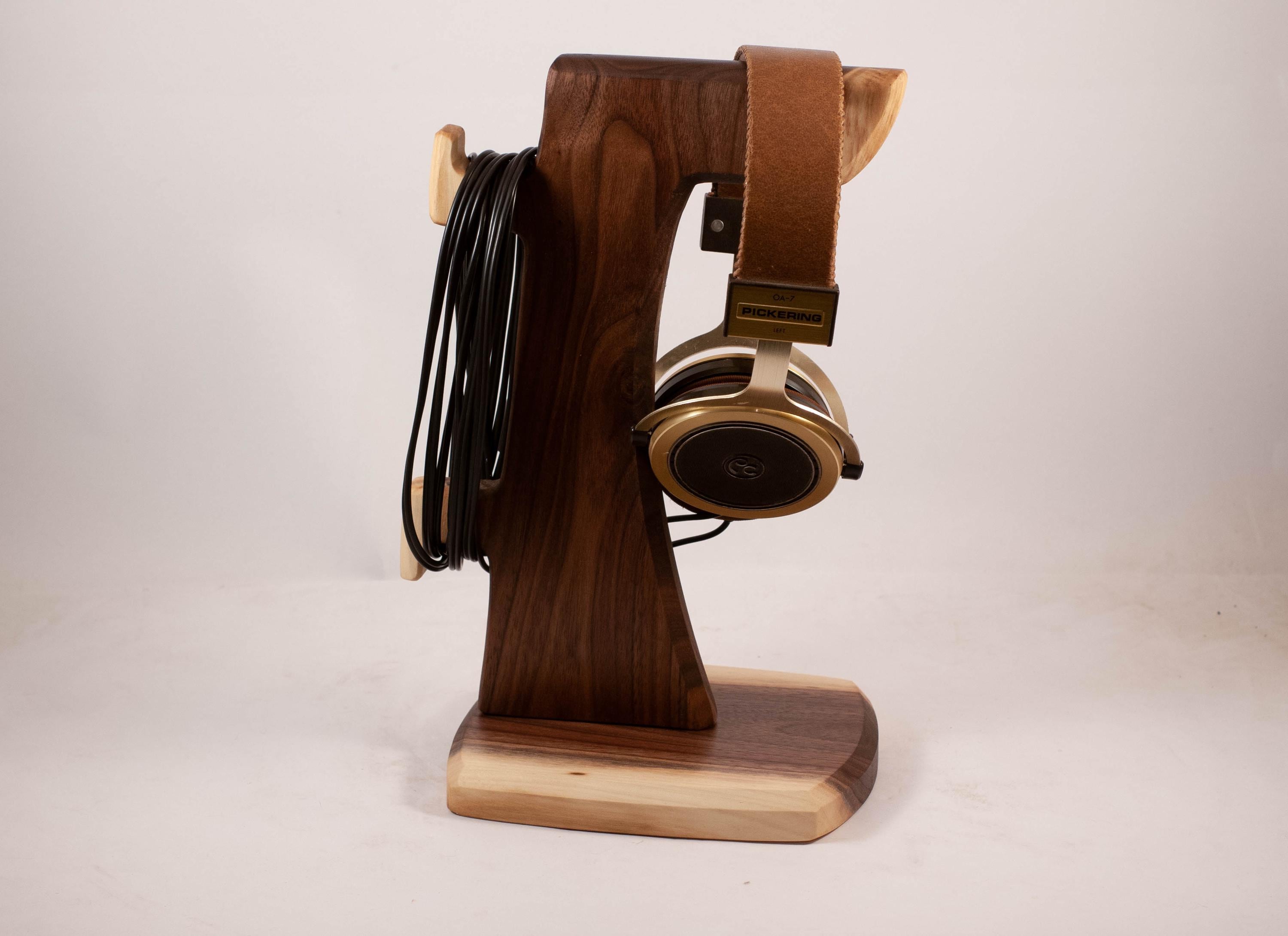 Wooden headphone holder, headphone stand, headphone hanger