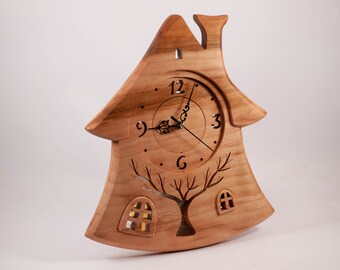 Horloge en bois rustique, décoration d'horloge murale unique, horloge de bureau, horloge murale de cuisine, cadeau de pendaison de crémaillère