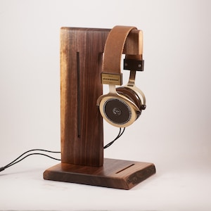 Wooden headphone holder, headphone stand, headphone hanger