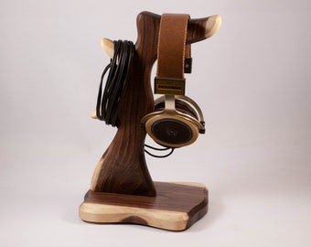 Wooden headphone holder, headphone stand, headphone hanger