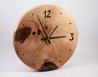 Rustic wood clock, unique wall clock decor, office clock, kitchen wall clock, housewarming gift