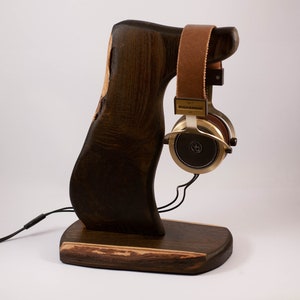 Wooden headphone holder, headphone stand, headphone hanger