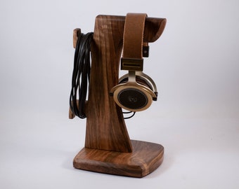 Wooden headphone holder, headphone stand, headphone hanger