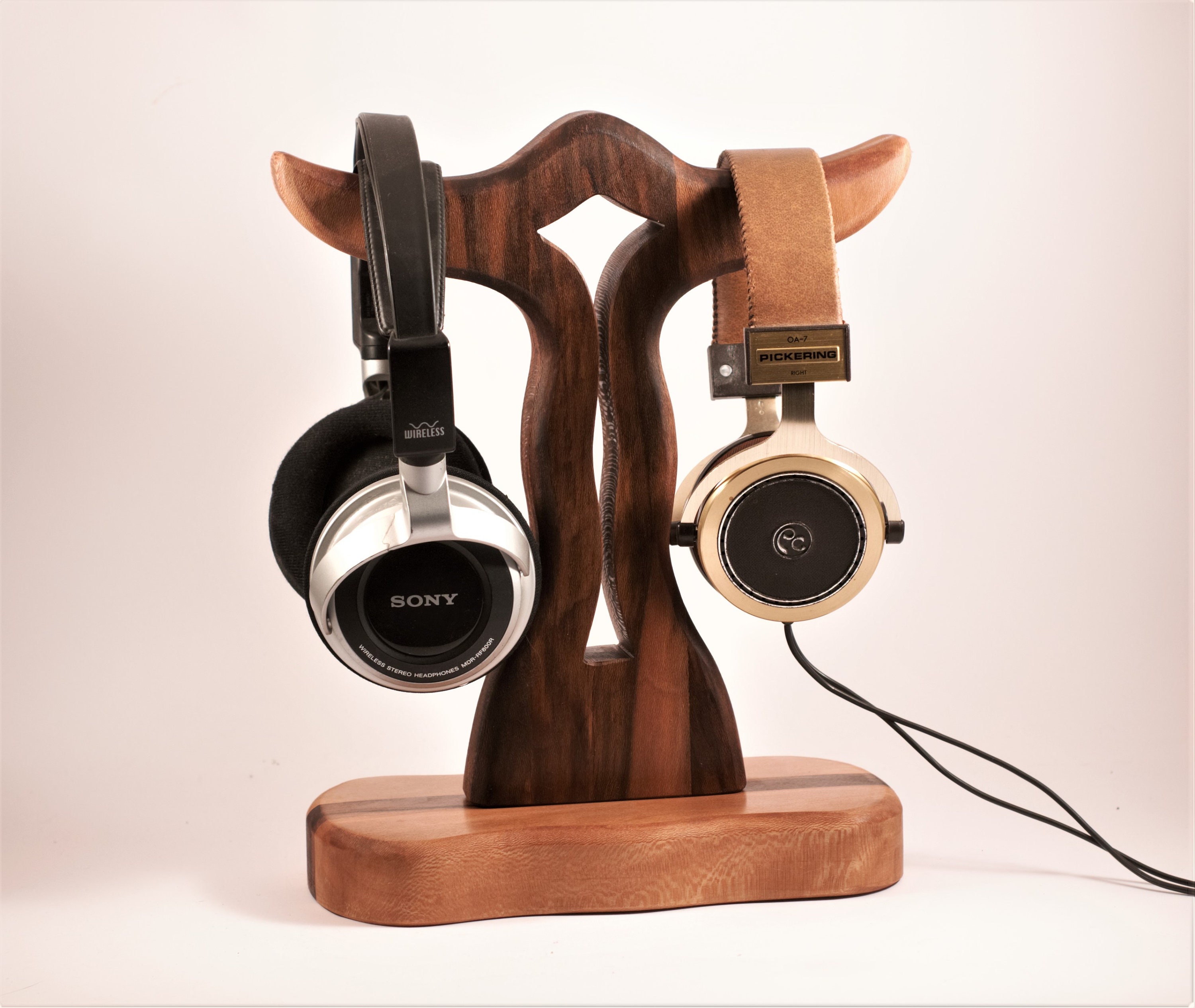 Double Headphone stand Headphone holder Headphone hanger tech Etsy