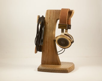 Wooden headphone holder, headphone stand, headphone hanger