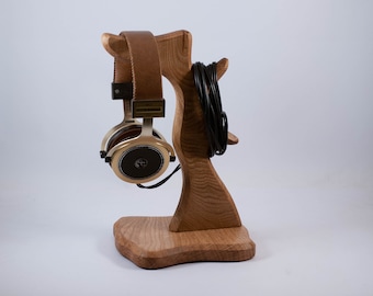 Wooden headphone holder, headphone stand, headphone hanger