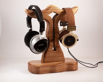 Double Headphone stand Headphone holder Headphone hanger tech gift