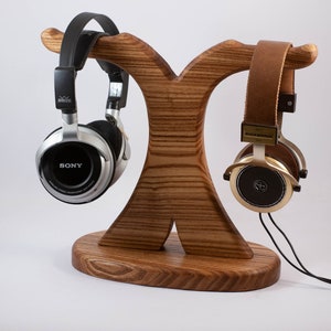 Double Headphone stand Headphone holder Headphone hanger tech gift