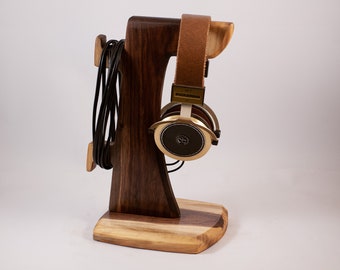 Wooden headphone holder, headphone stand, headphone hanger