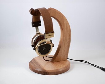 Wooden headphone holder, headphone stand, headphone hanger