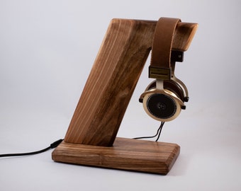 Wooden headphone holder, headphone stand, headphone hanger