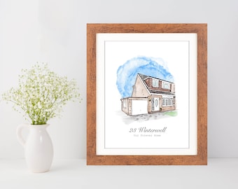 Custom House Portrait, Custom Home Portrait From Photo, Watercolour House Painting, Personalised Housewarming Gift, New Homeowner Gift