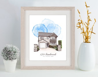 Custom House Portrait, Custom Home Portrait From Photo, Watercolour House Painting, Personalised Housewarming Gift, New Homeowner Gift