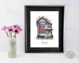 Custom House Portrait, Custom Home Portrait From Photo, Watercolour House Painting, Personalised Housewarming Gift, New Homeowner Gift