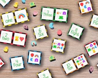 Magnatile printable toppers - Lucky Charms - counting and number recognition activity. Instant digital download - st Patrick's Day