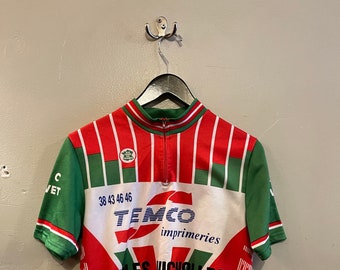 Tour de Francia / ciclismo vintage / hecho en Francia / carreras Temco / camiseta ciclista de los años 70 / camiseta de carreras de los años 80 / bicicletas vintage / aceituna AC / hombre S