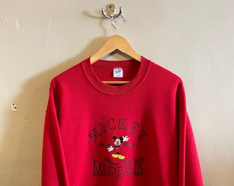 MICKEY Mouse / Disney vintage / big red Mickey / genuine Mickey / old school cartoon / merry melodies / Donald Duck / made in USA / mens L