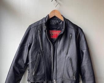 first genuine leather ヴィンテージ　ライダース Rare Vintage FIRST Genuine Leather Biker Jacket Men's 36 - c
