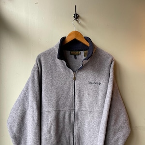 TIMBERLAND / vintage fleece / 90s Timbo fleece / mens spring layer / oversized / 90s fleece / hip hop / grey fleece / full zip / mens XL