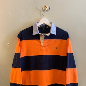 Orange and blue ralph lauren shirt top