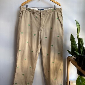 POLO RL / vintage Polo chinos / tennis racket chinos / vintage country club pants / Polo chinos / boyfriend chinos / summer / mens 36-38w