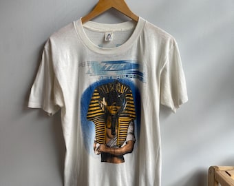 ZZ TOP / vintage tour t-shirt / '86 Afterburner tour / 80s vintage rock tee / cotton blend / made in USA / rock tee / mens S-M