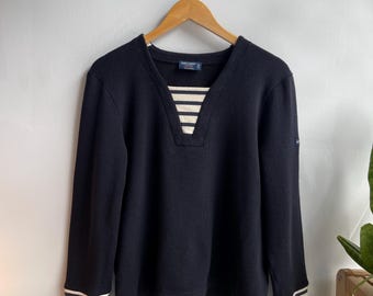 ST. JAMES / vintage wool sweater / nautical sweater / vintage St James / sailing sweater / wool blend / made in France / womens M-L