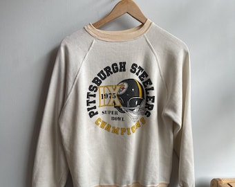 STEELERS / vintage Pittsburgh crewneck / NFL vintage / raglan sleeve crewneck / 70s - 80s vintage top / terry bradshaw / mens S