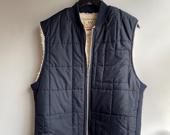 MARK'S / work wearhouse / vintage work vest / fleece lined vest / mens vest / blue work vest / cold weather vest / dad vest / mens M long