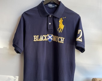 POLO RL / vintage black watch polo / all embroidered / Scots crest / big logo / 90s - y2K vintage / vintage polo / mens L