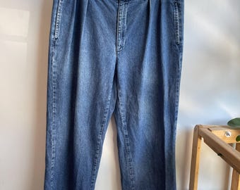 POLO RL denim / pleated polo jeans / summer jeans / summer Polo jeans / high rise / wide leg / 90s polo jeans / mens 38w