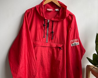 MARLBORO / vintage pullover / 90s lightweight anorak / Marlboro racing team / quarter zip jacket / 90s vintage / mens XL