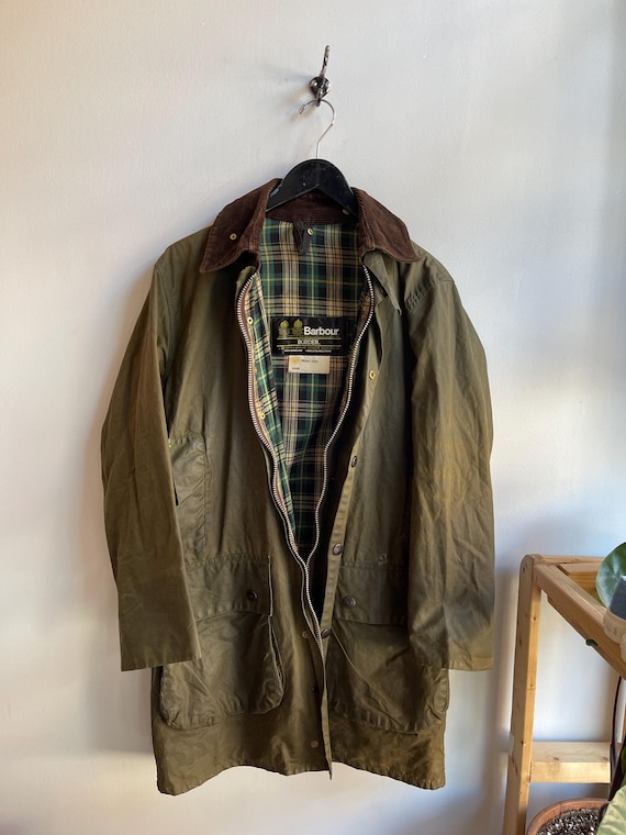 BARBOUR BORDER / Vintage Wax Jacket / Vintage Barbour Jacket