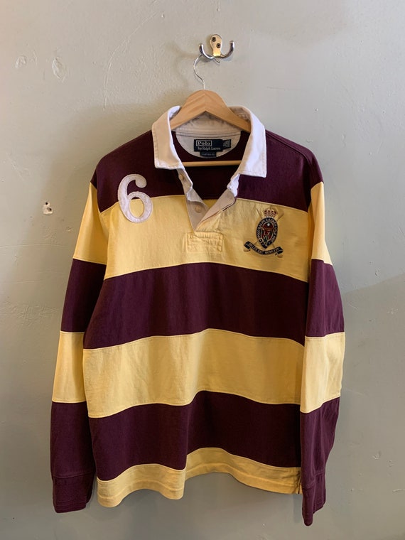 Ralph Lauren Men's Classic Fit Crest Striped Rugby Shirt - Size XL in Summer Navy/White