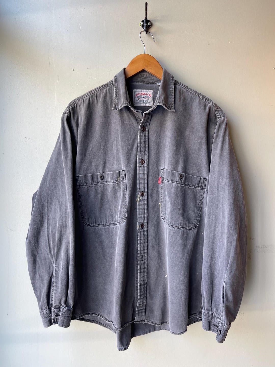 LEVI'S / Vintage Denim Shirt / Faded Black Denim / 90s Levi's Shirt ...