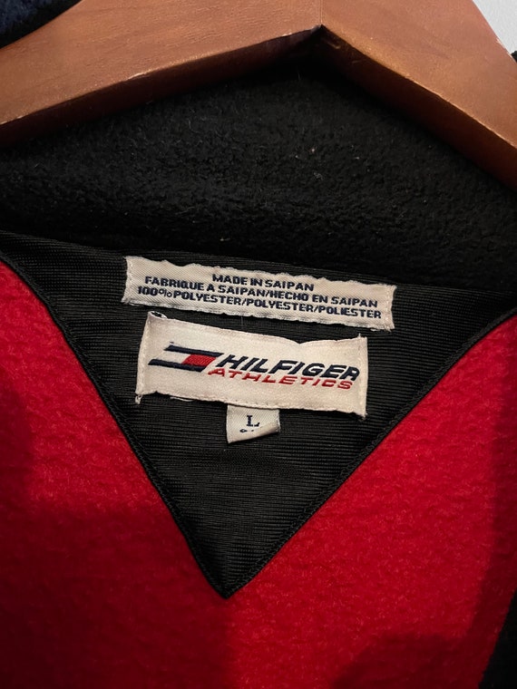 HILFIGER / vintage Tommy fleece / bright red quar… - image 9