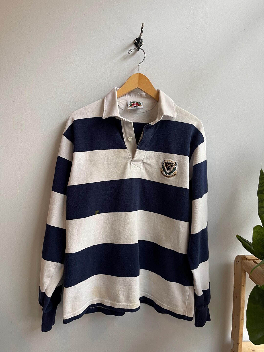 BARBARIAN / Vintage Rugby Shirt / Montreal High School / Striped
