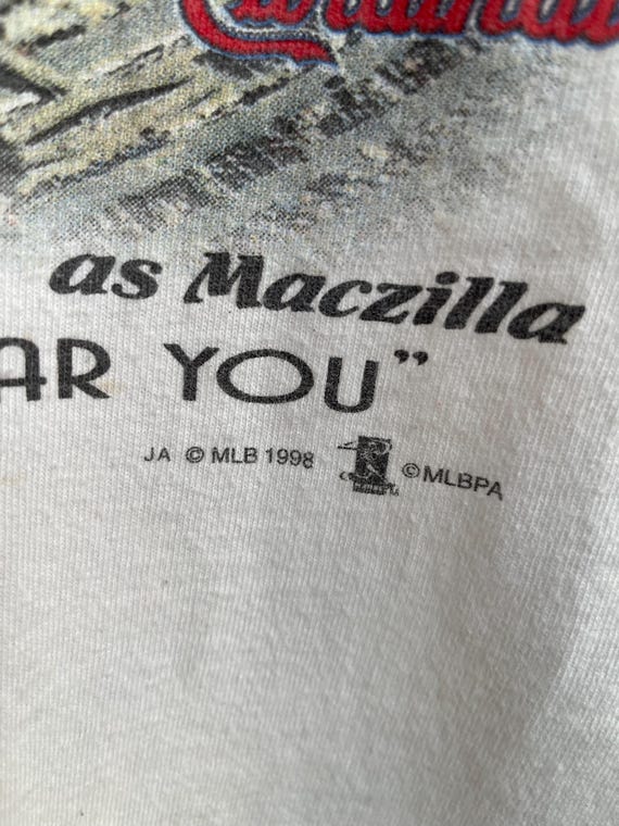 MACZILLA / mark mcgwire cardinals tee / vintage MLB t-shirt / 90s homerun race tee / steroid era baseball / bash bro / dingers / mens L-XL View 5