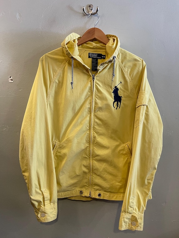 Polo by Ralph Lauren 1992 イエローナイロンジャケット POLO RL / Vintage Jacket / 90s Polo Big Logo Jacket / Yellow Polo
