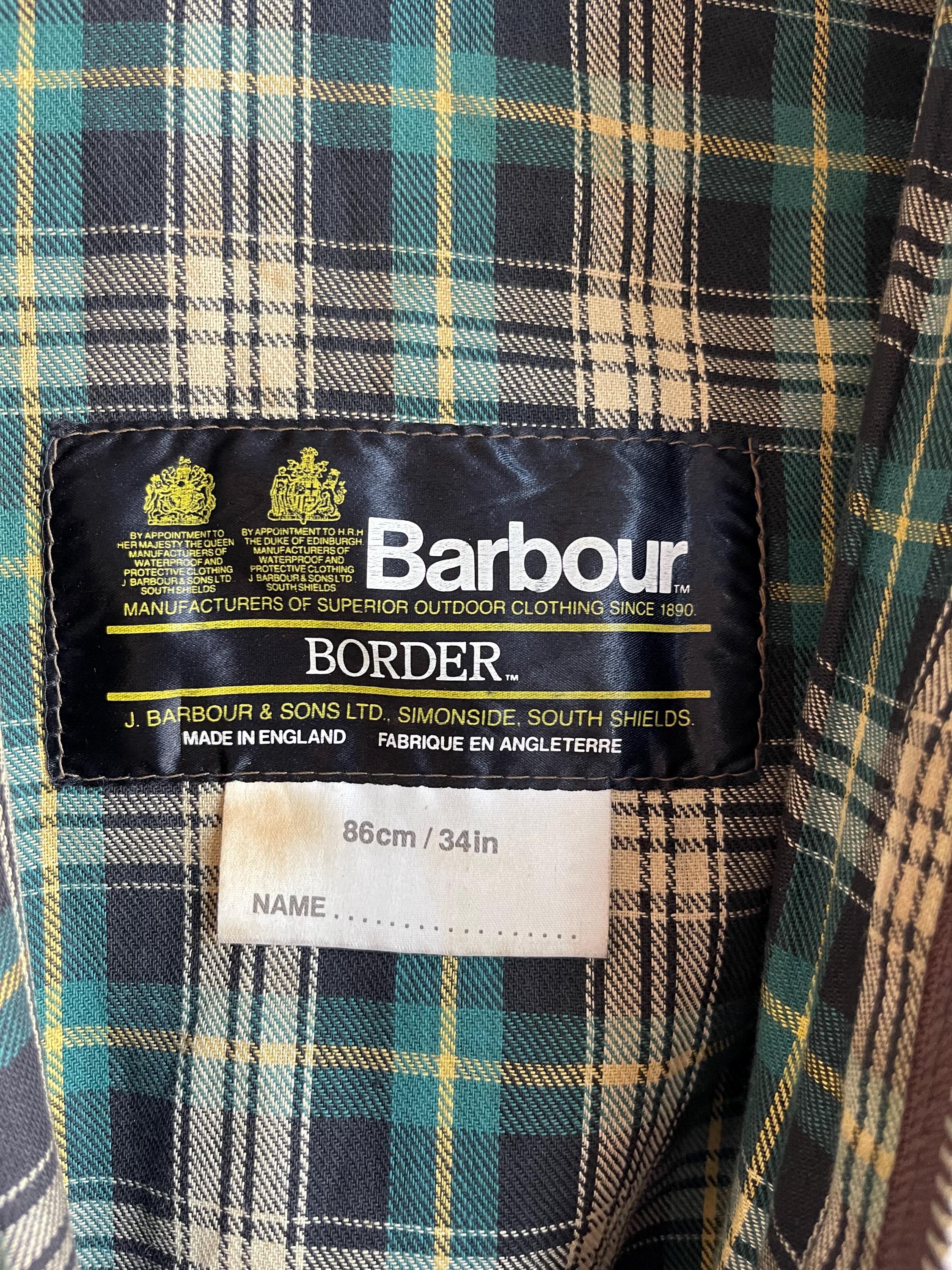 BARBOUR BORDER / Vintage Wax Jacket / Vintage Barbour Jacket